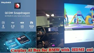 #iheylinkit #carplay HDMI out Qualcomm BMW Box Dual Screen Play different content Google Map Youtube