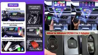 How to make wired #carplay to wireless ?  wired android auto to wireless , CP /AA 2 in 1 adapter .